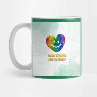 Smiling heart face, good things are coming Mug